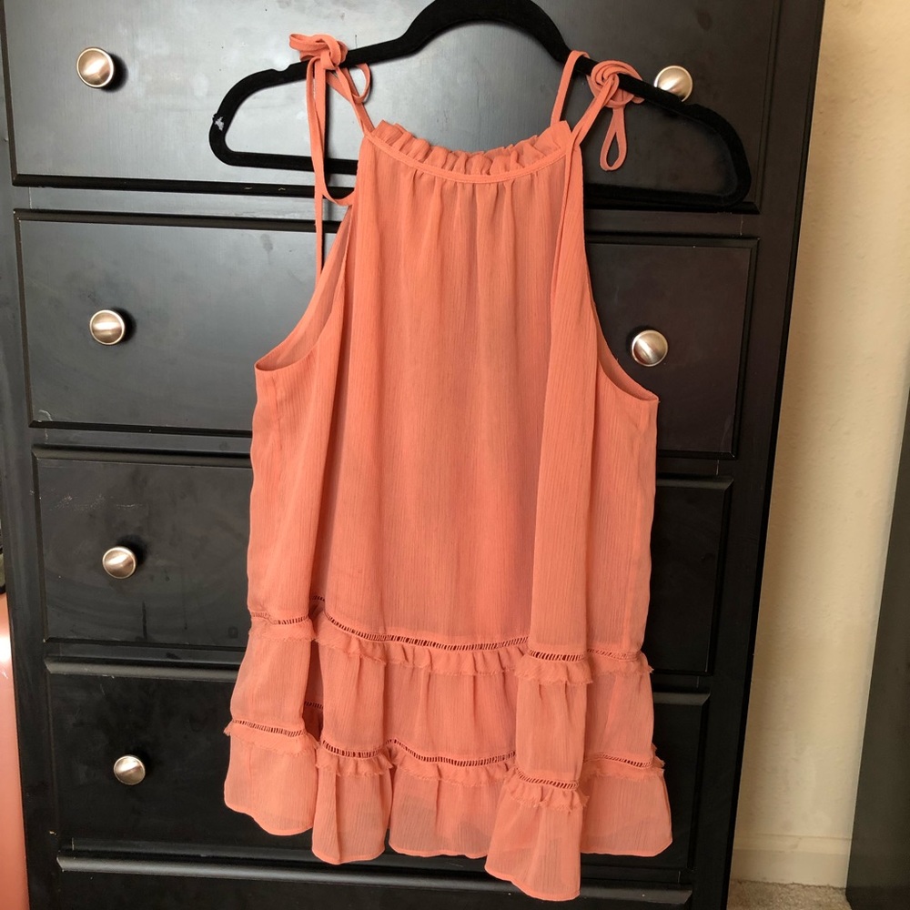 Lacey, sheer top with ruffles